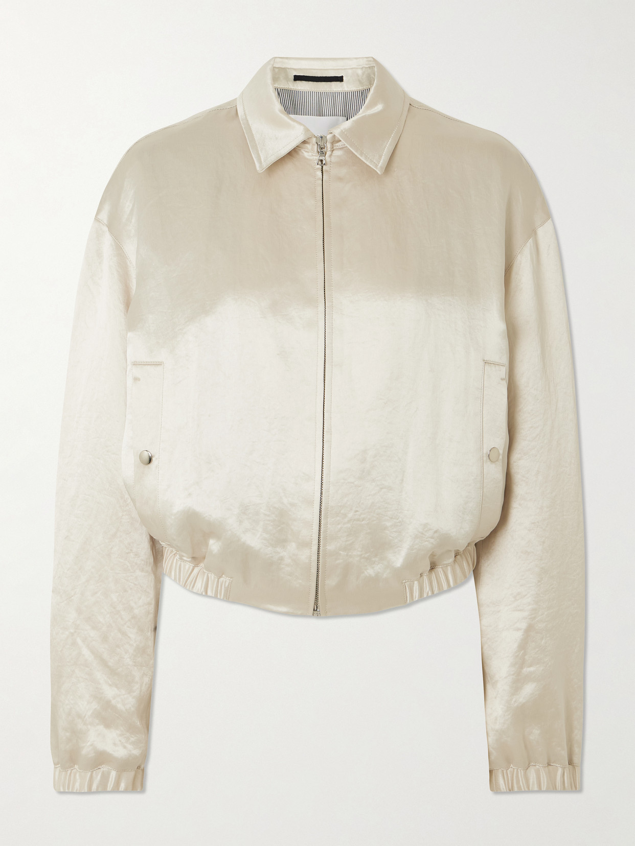 Maria Mcmanus Hammered-satin Bomber Jacket In Gold