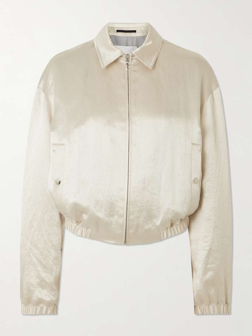 Maria McManus Hammered-satin Bomber Jacket