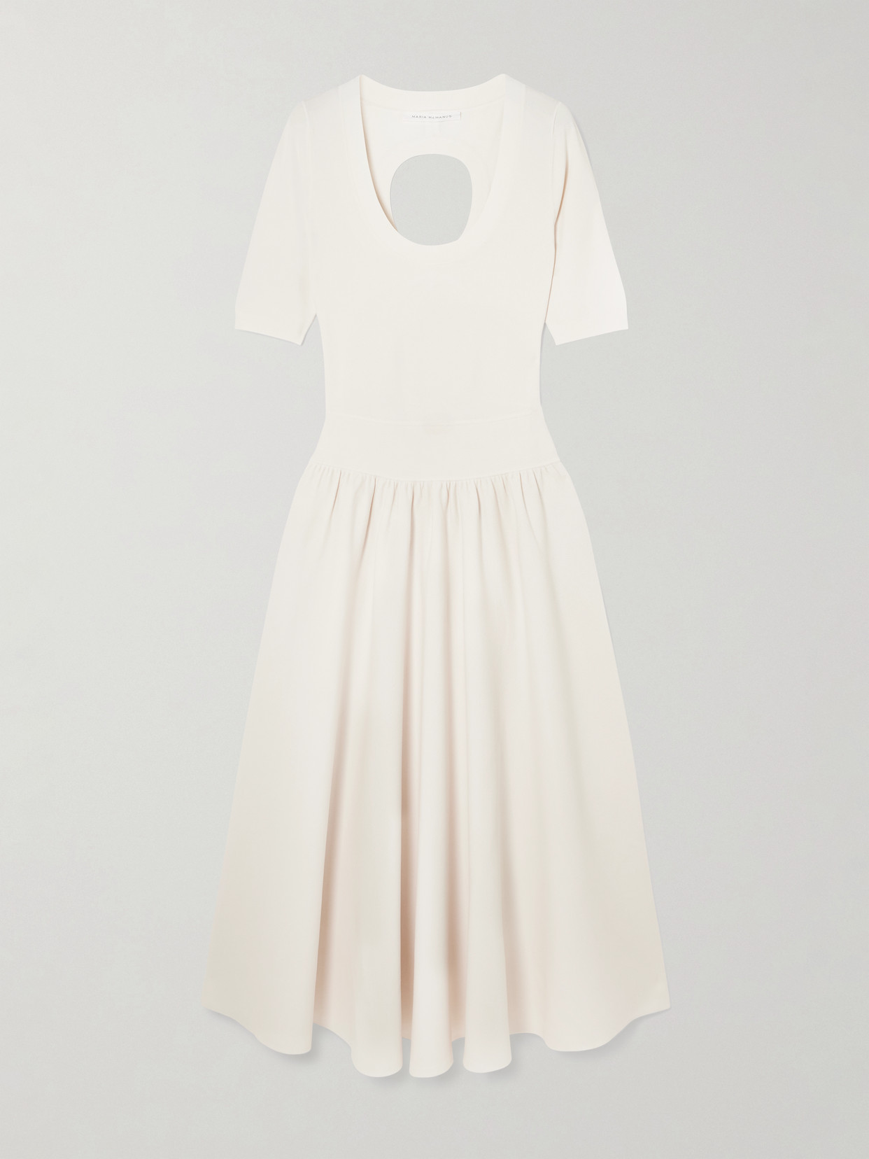 Maria Mcmanus Cutout Jersey Maxi Dress In White