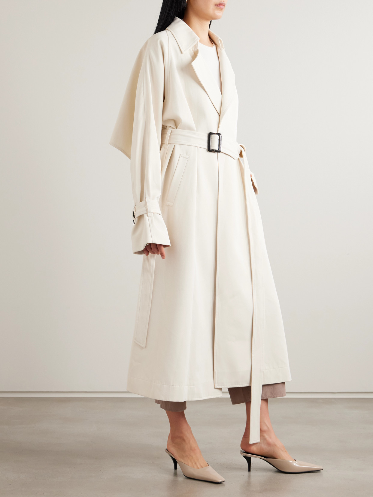 Belted Twill Trench Coat