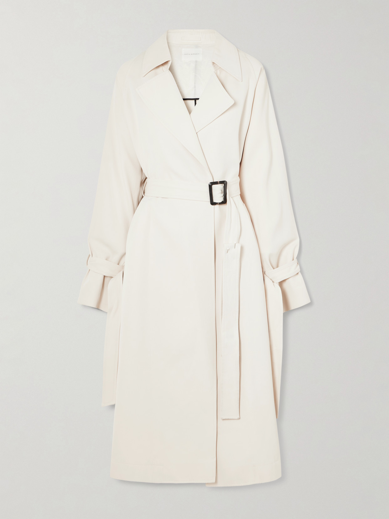 Maria Mcmanus Belted Twill Trench Coat In White