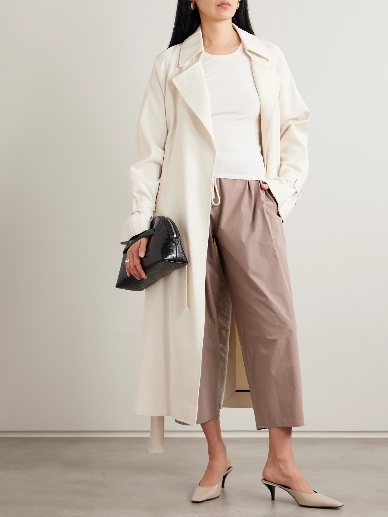 Belted Twill Trench Coat