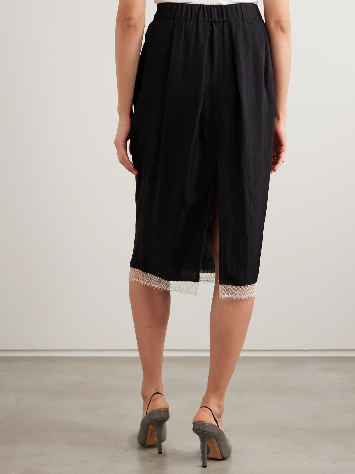 Tulip Lace-Trimmed Midi