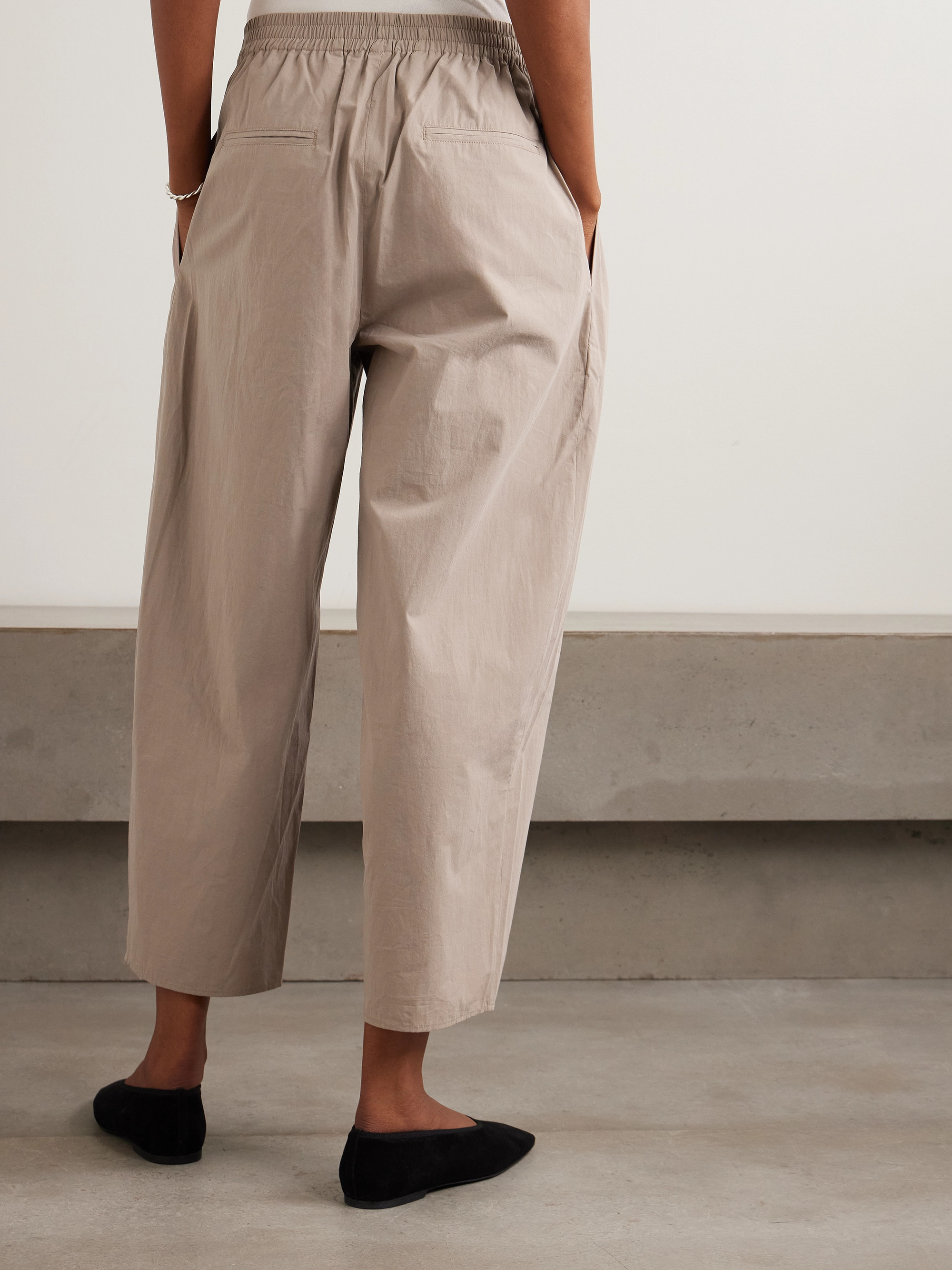 MARIA MCMANUS - Rope-trimmed organic cotton-poplin wide-leg pants