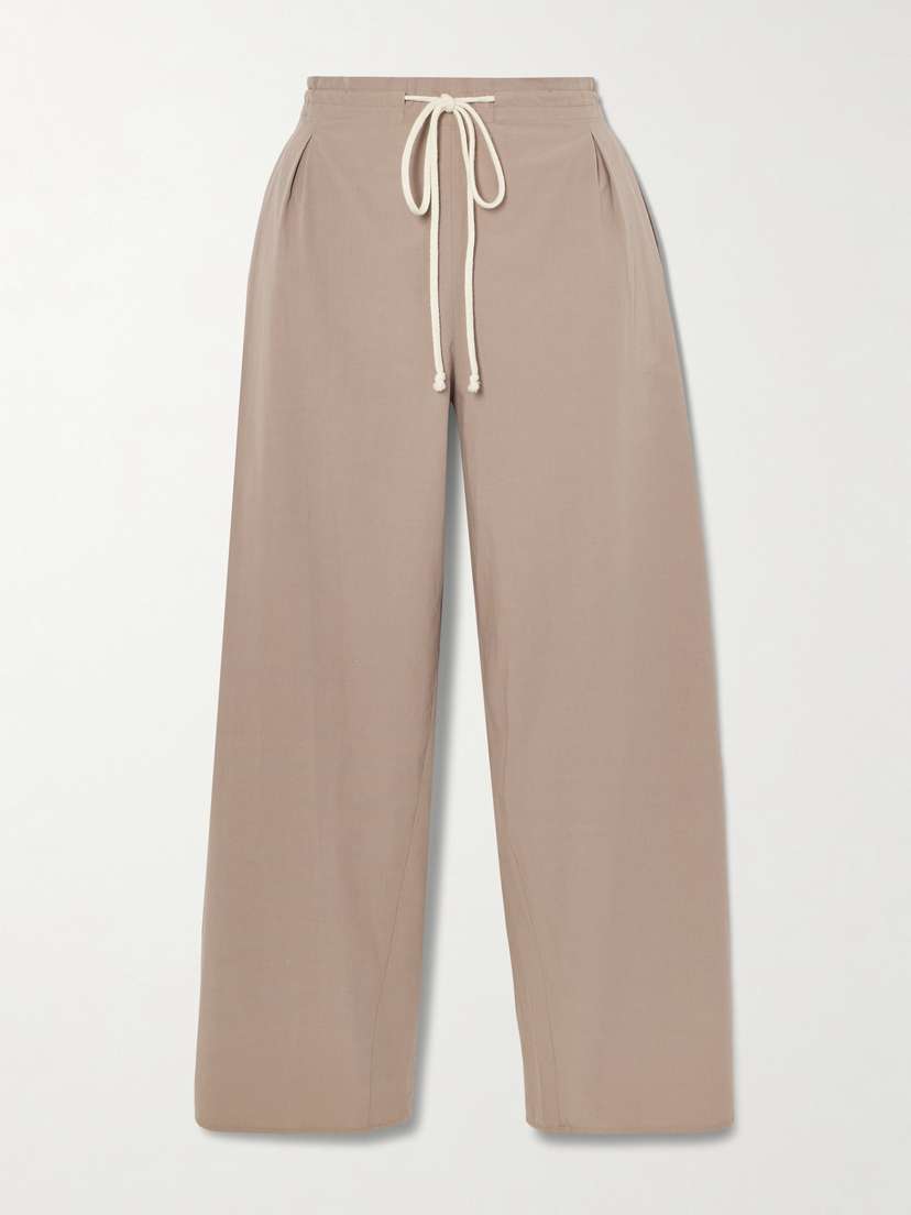 Maria McManus Rope-trimmed Organic Cotton-poplin Wide-leg Pants