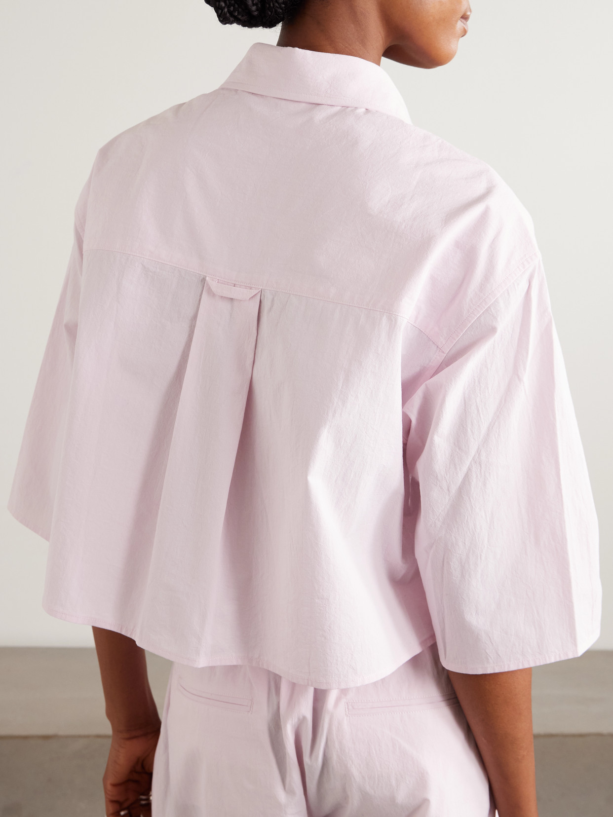 Cropped Organic Cotton-Poplin Shirt