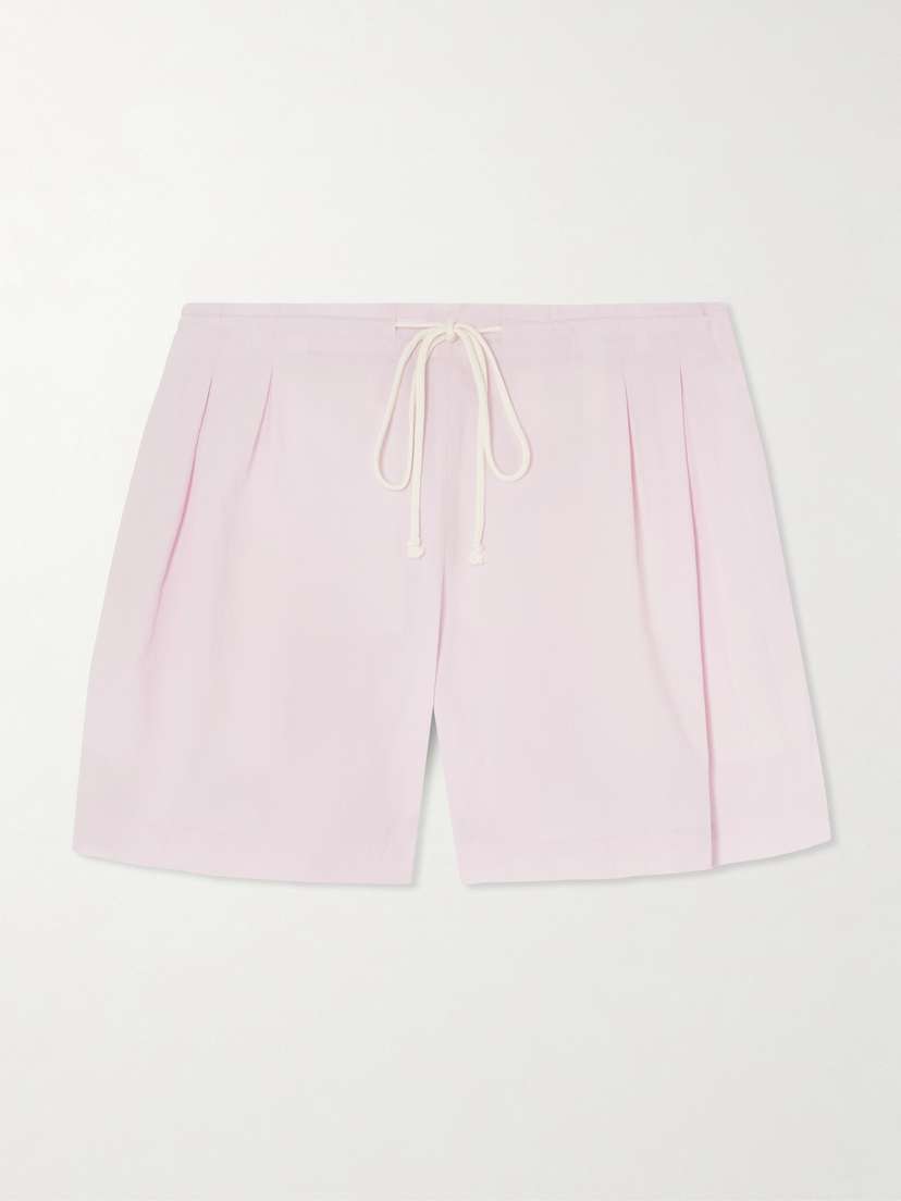 Maria McManus Rope-trimmed Pleated Poplin Shorts