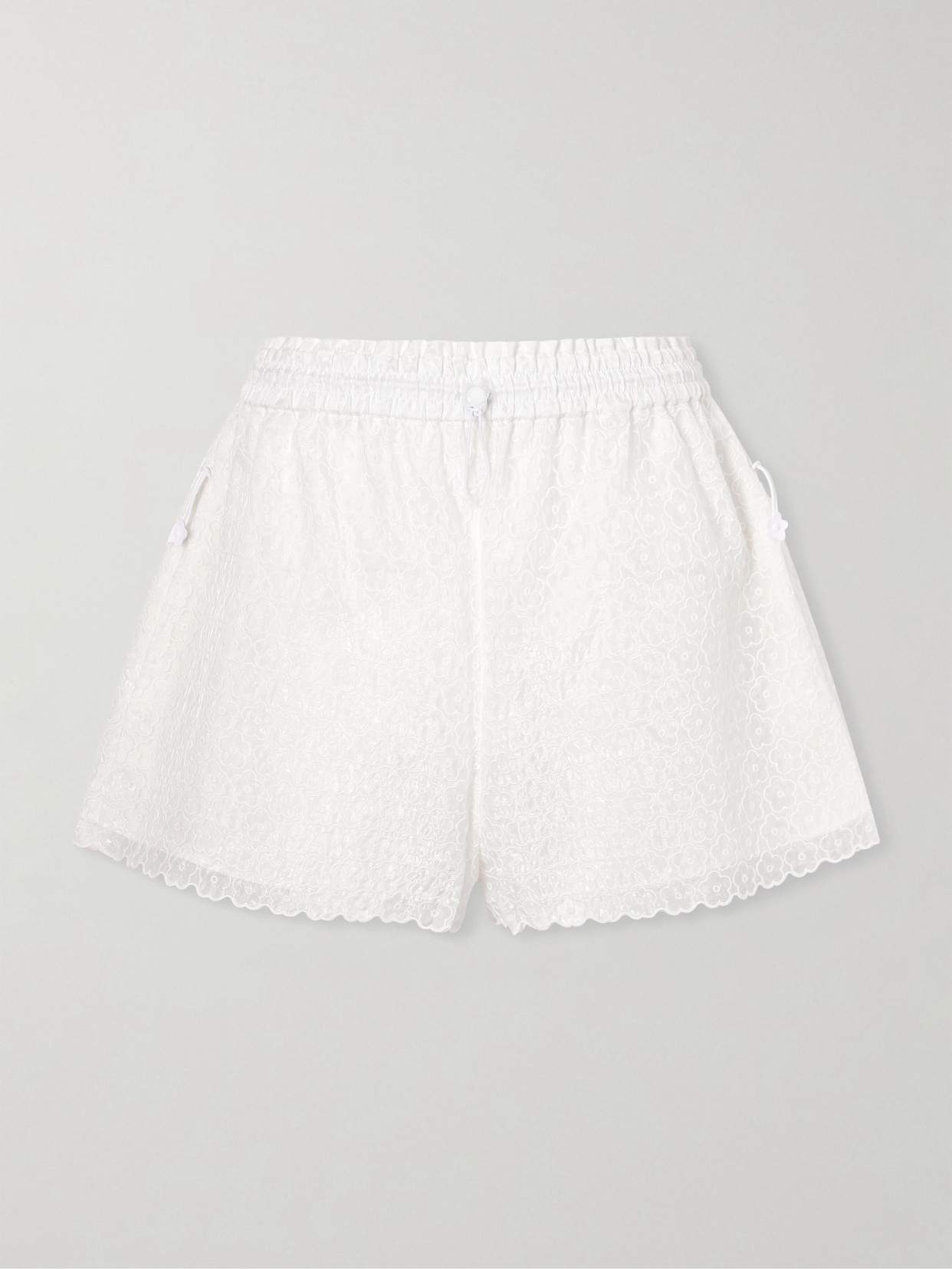 Cecilie Bahnsen Embroidered Tulle Shorts In White