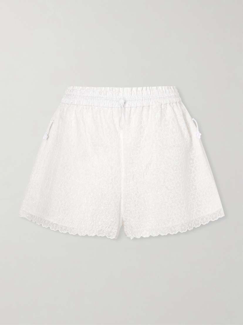 Cecilie Bahnsen Embroidered Tulle Shorts