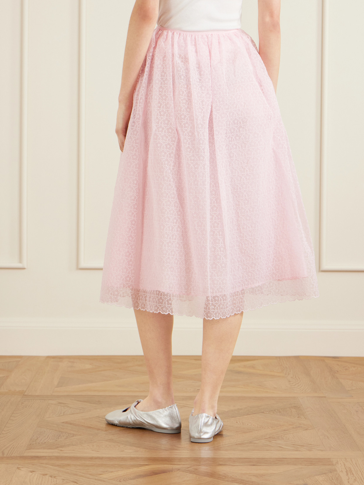 Embroidered Cotton-Blend Midi