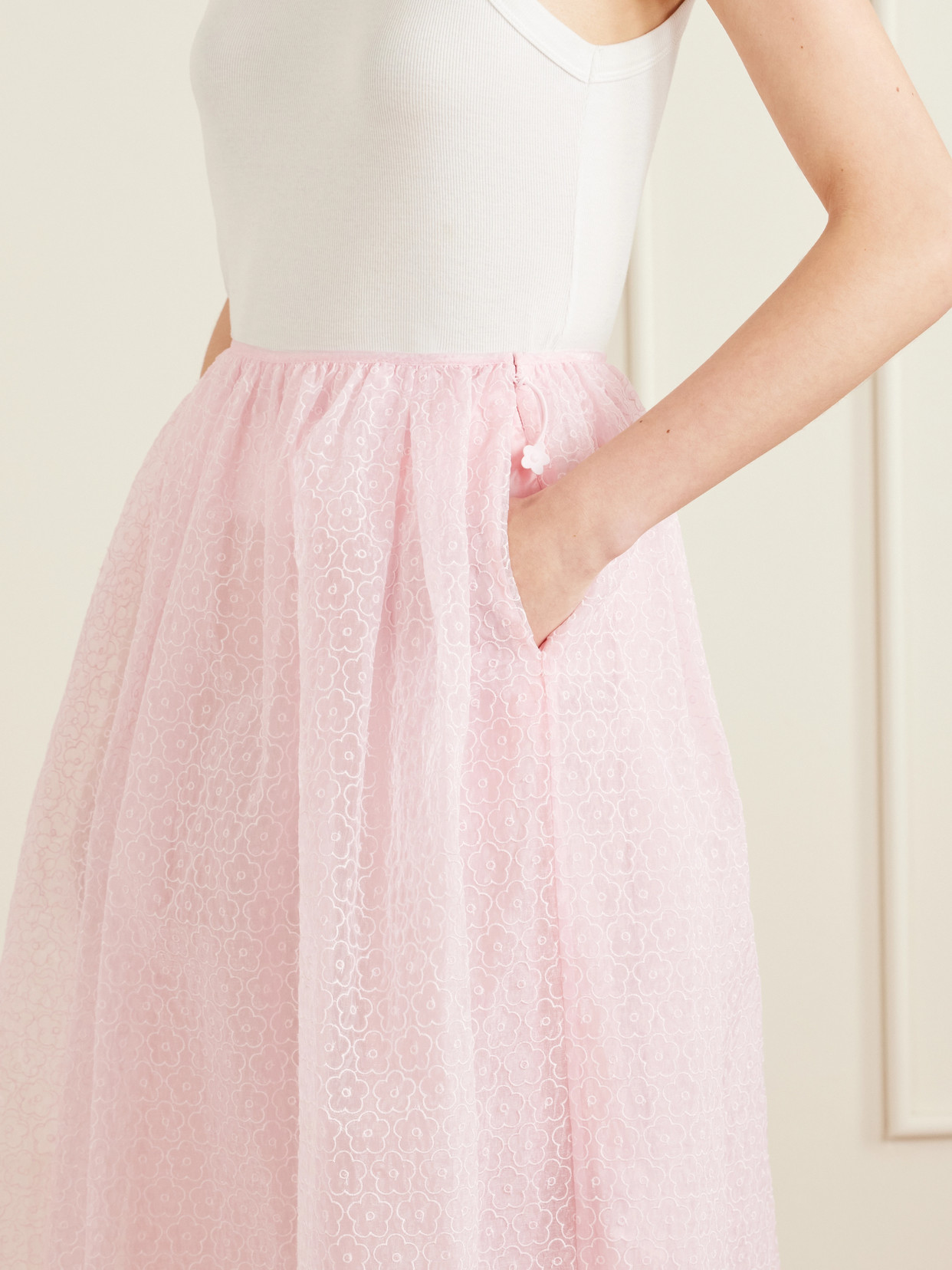Embroidered Cotton-Blend Midi