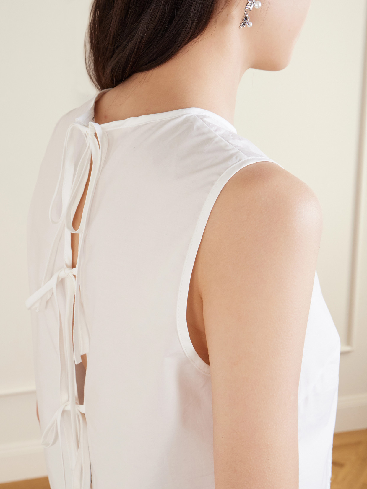 Cecilie Bahnsen Deeba Broderie Anglaise Cotton Poplin Crop Top In White