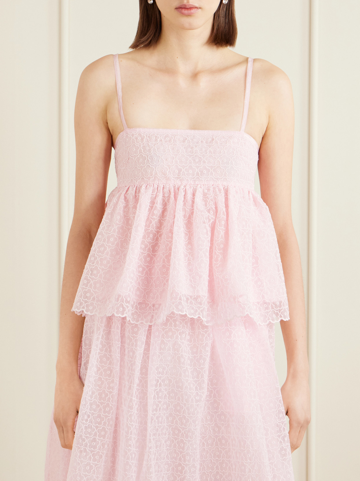 Embroidered Cotton-Blend Top