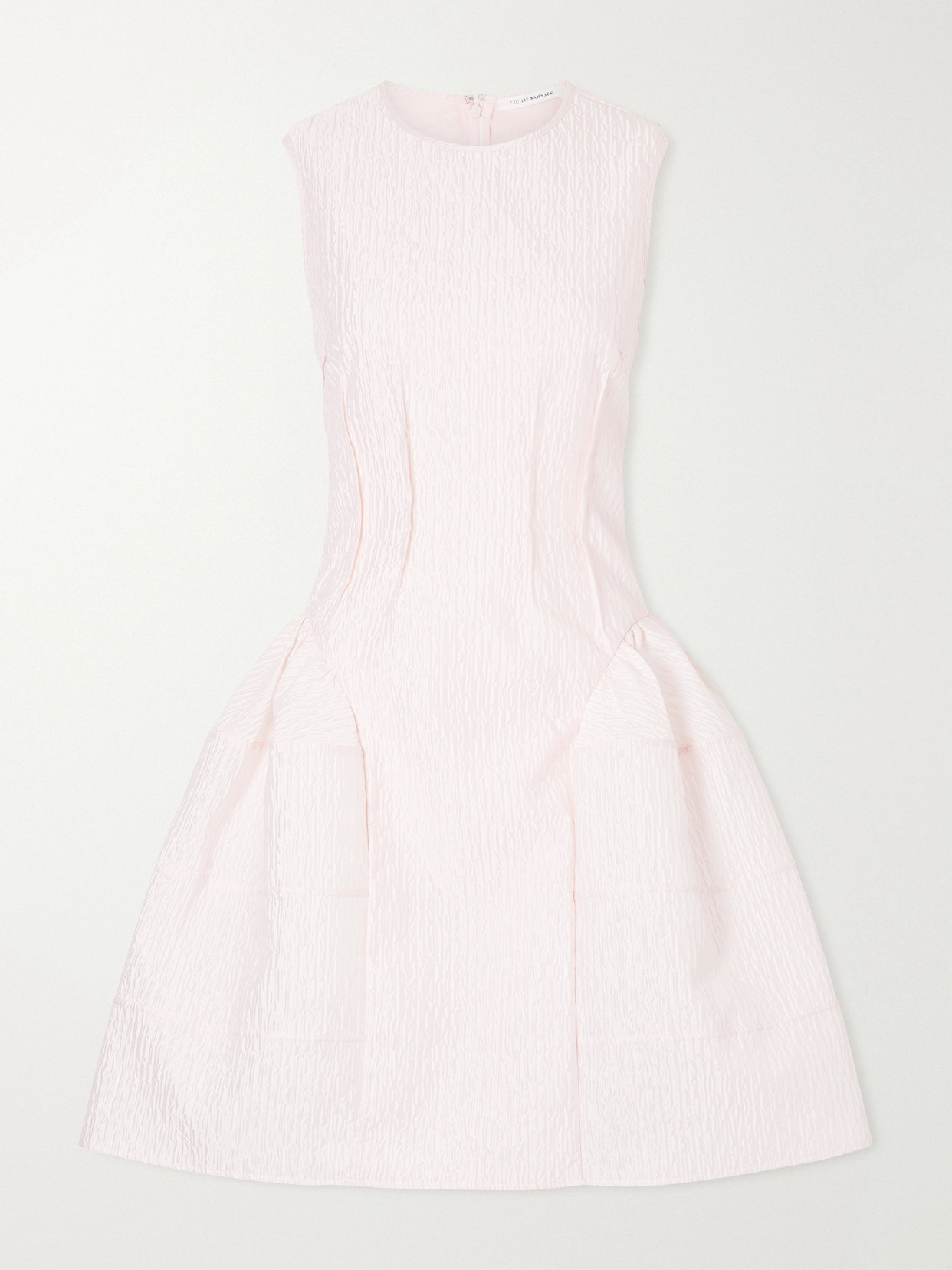 Cecilie Bahnsen Claudie Gathered Paneled Cloqué Midi Dress In Pink