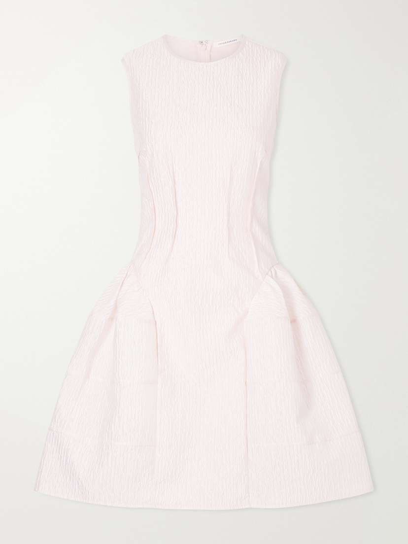 Cecilie Bahnsen Claudie Gathered Paneled Cloqué Midi Dress