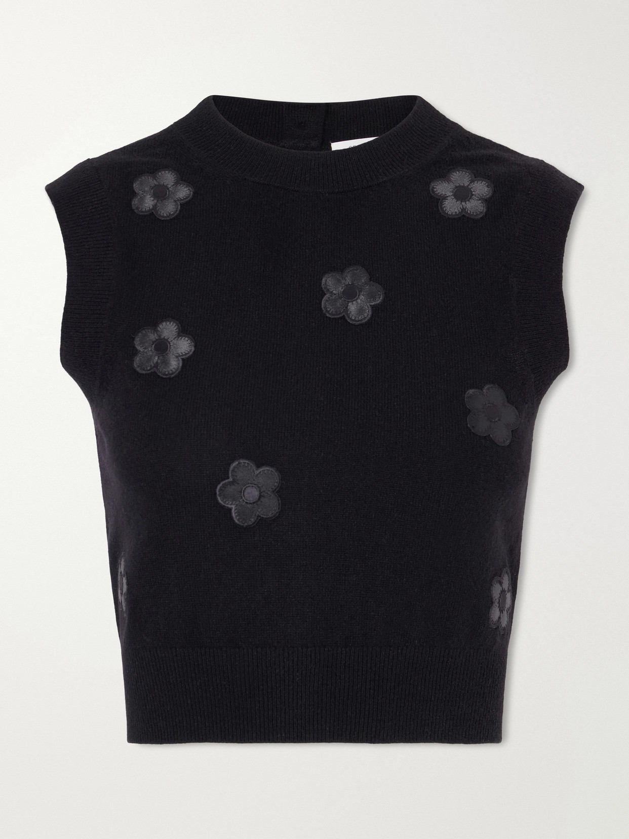 Cecilie Bahnsen Dean Button-embellished Cashmere Vest In Black