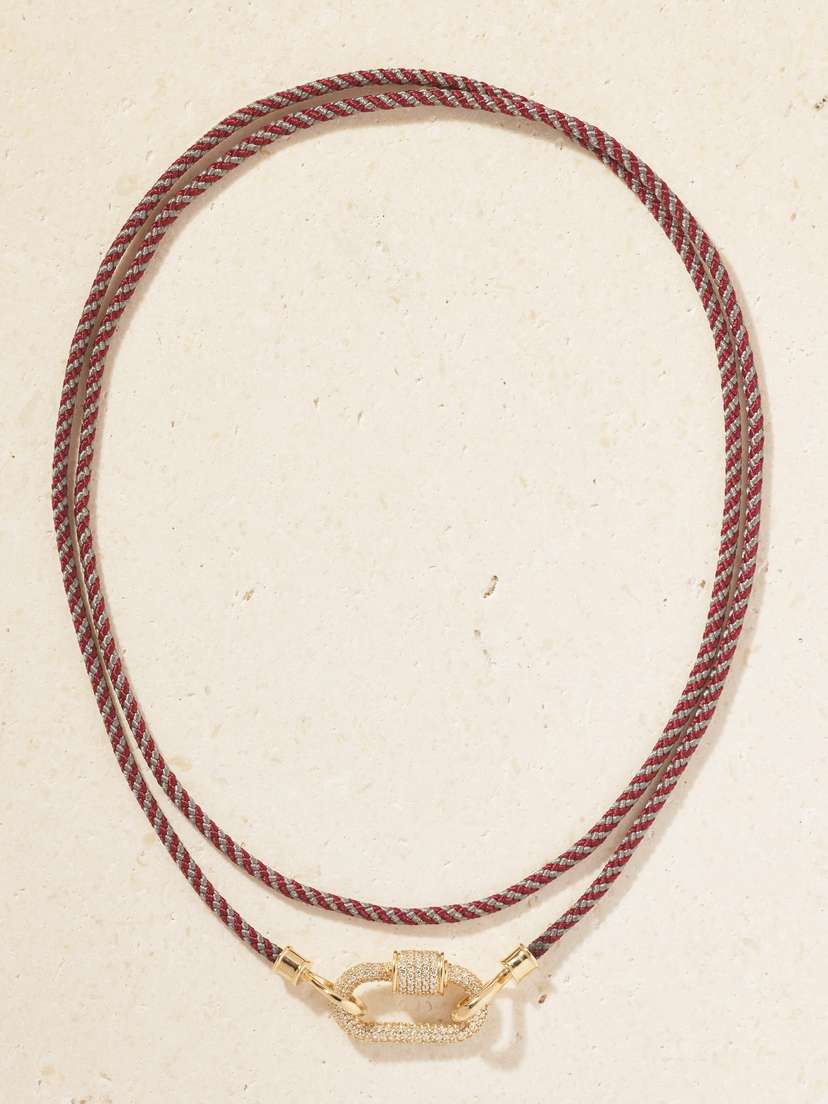Marla Aaron 14-karat Gold, Diamond And Cord Necklace | Thumbnail 7 Marla Aaron 14-karat Gold, Diamond And Cord Necklace | Thumbnail 7