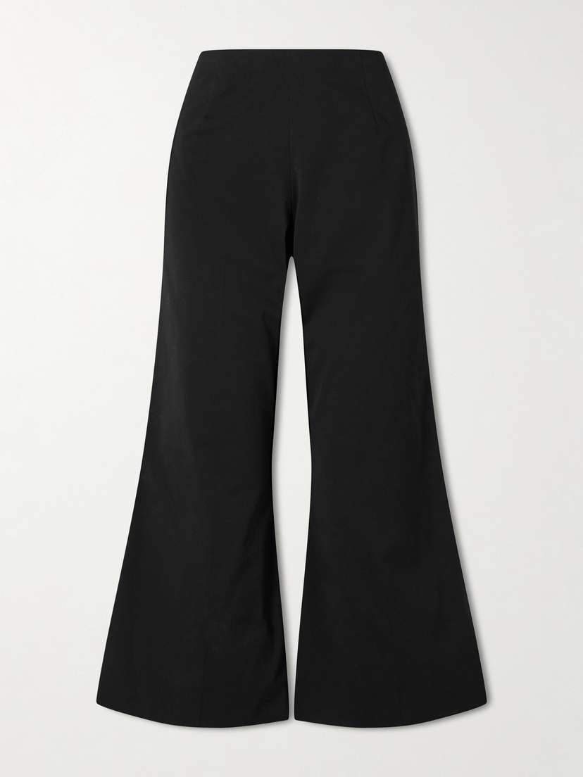 Khaite Walter Cotton And Silk-blend Flared Pants