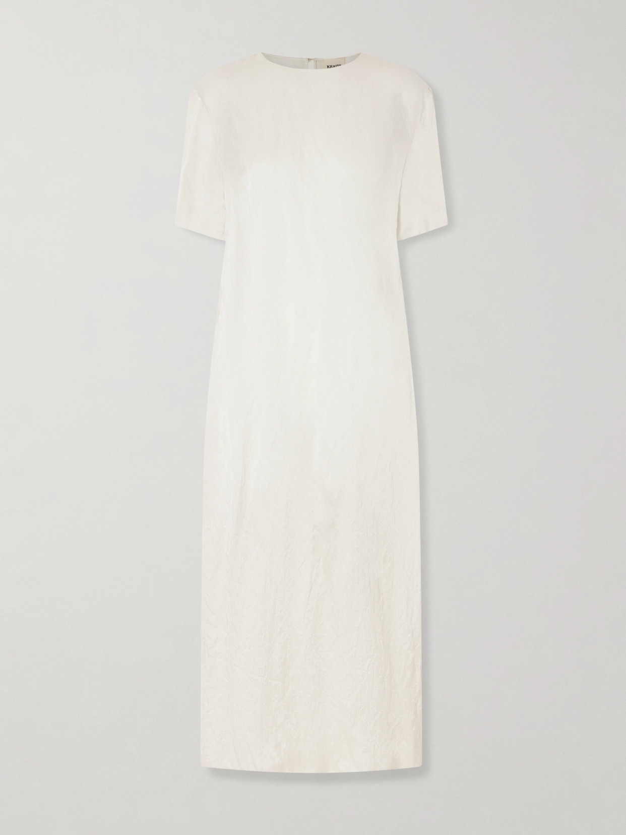 Khaite Webber Crinkled-voile Midi Dress In White