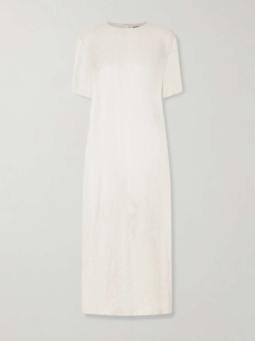 Khaite Webber Crinkled-voile Midi Dress