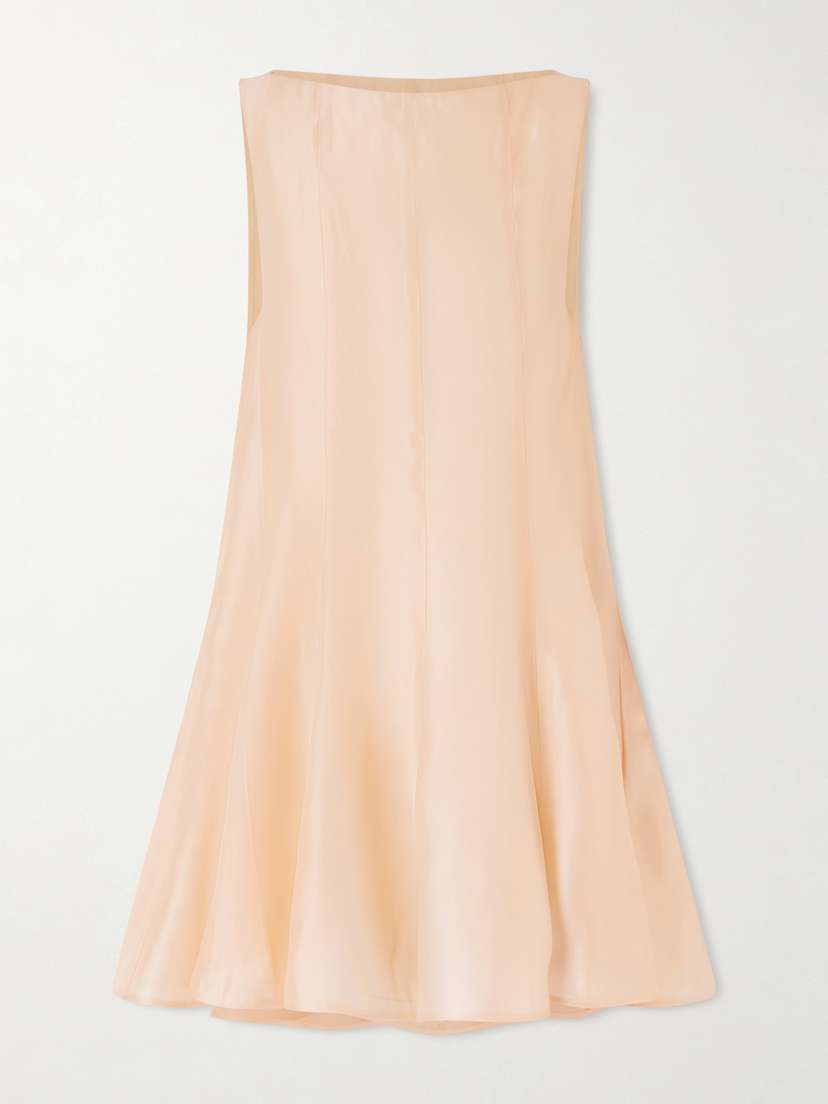 Khaite Mags Paneled Satin-twill Mini Dress