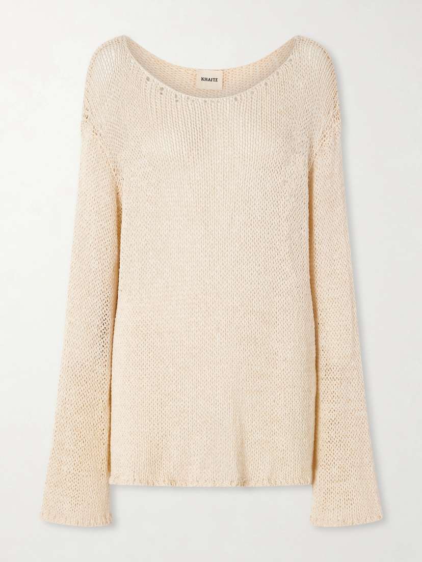 Khaite Davet Open-knit Silk And Cotton-blend Sweater