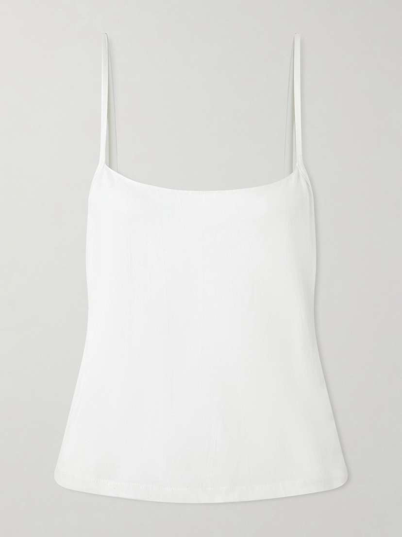 Khaite Moss Crinkled Cotton-jersey Camisole