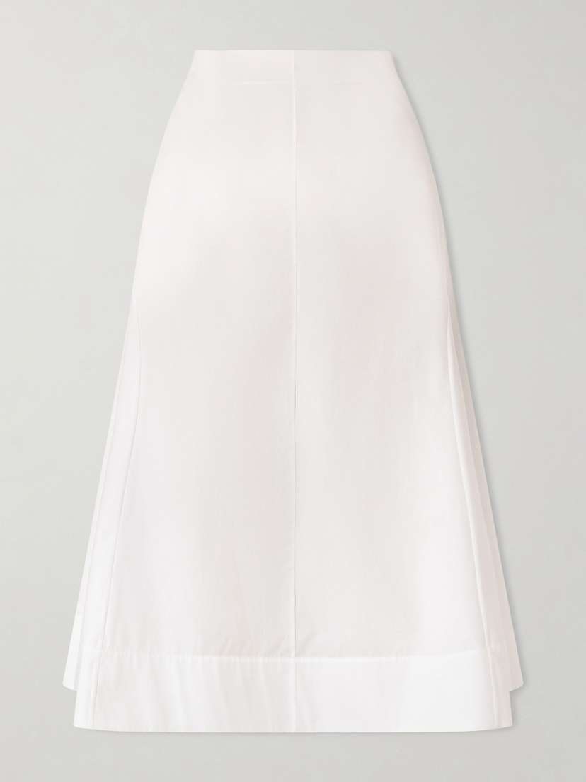 Khaite Artin Paneled Cotton-poplin Midi Skirt