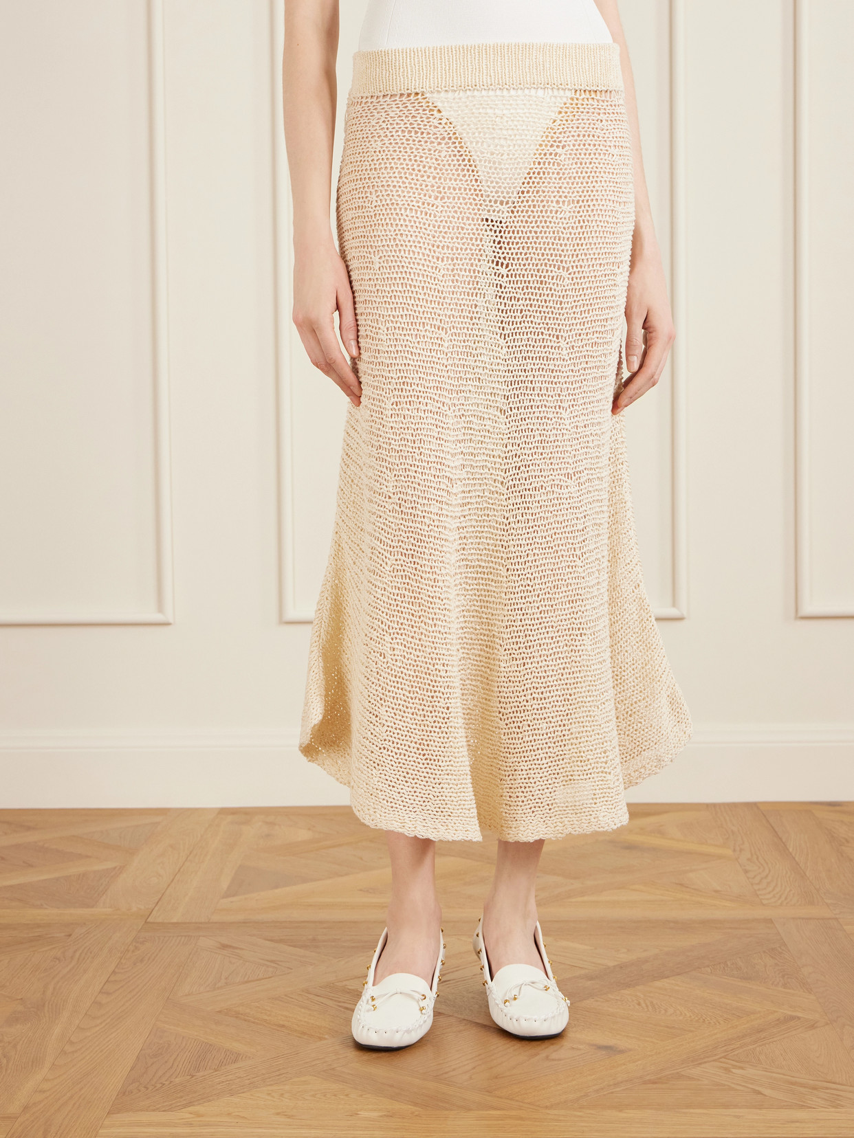 Inaya Crocheted Cotton And Silk-Blend Midi
