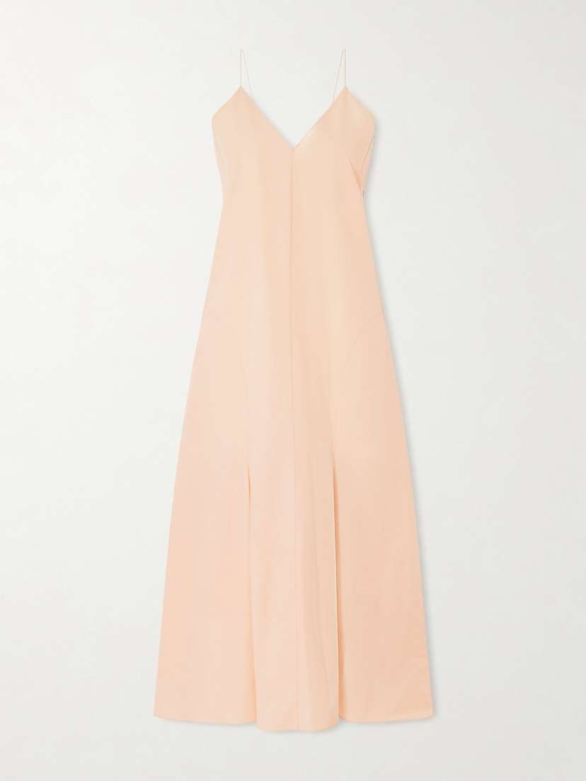 Khaite Iben Paneled Cotton-poplin Midi Dress