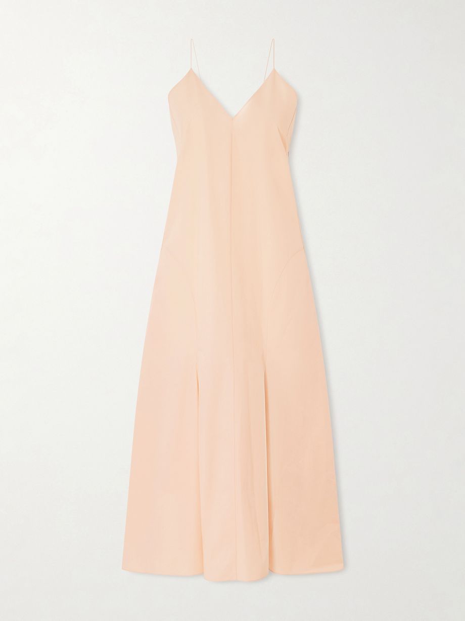 Iben paneled cotton-poplin midi dress