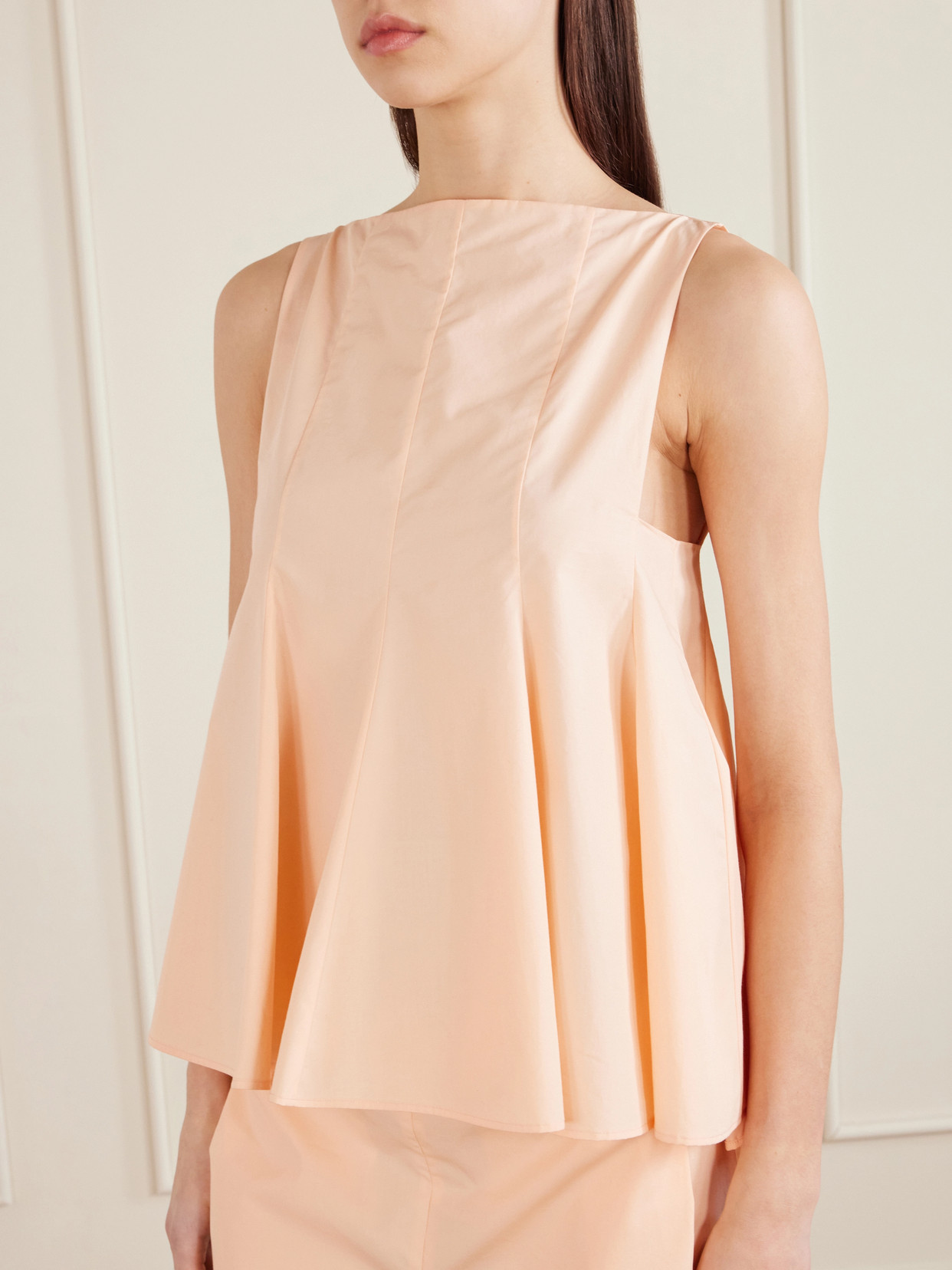 Marita Paneled Cotton-Poplin Blouse