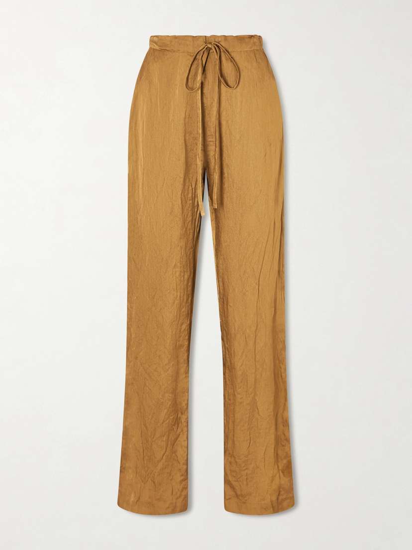 Khaite Rohen Crinkled-voile Pants