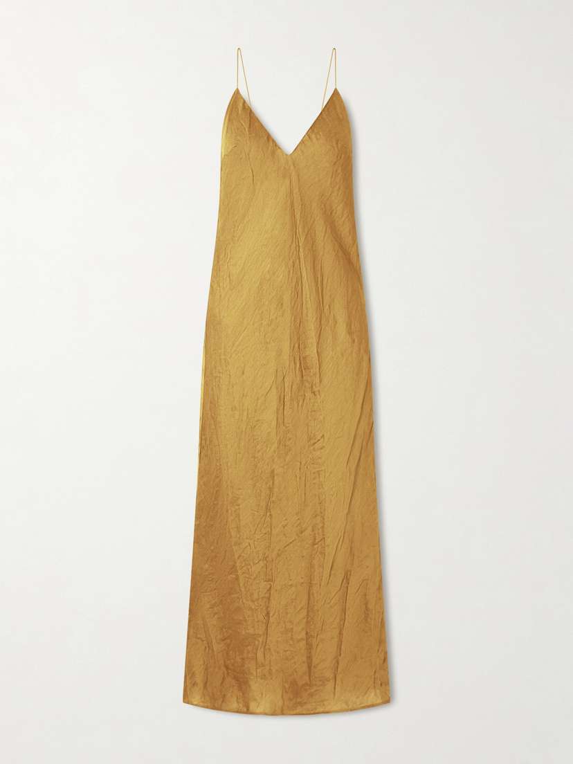 Khaite Taja Crinkled-voile Maxi Dress