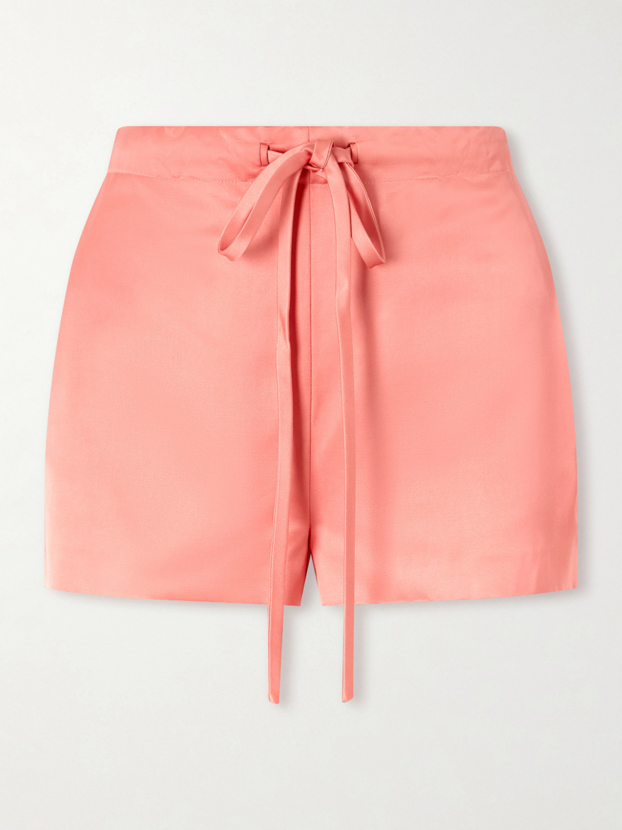 Khaite Robbie Satin-twill Shorts In Pink