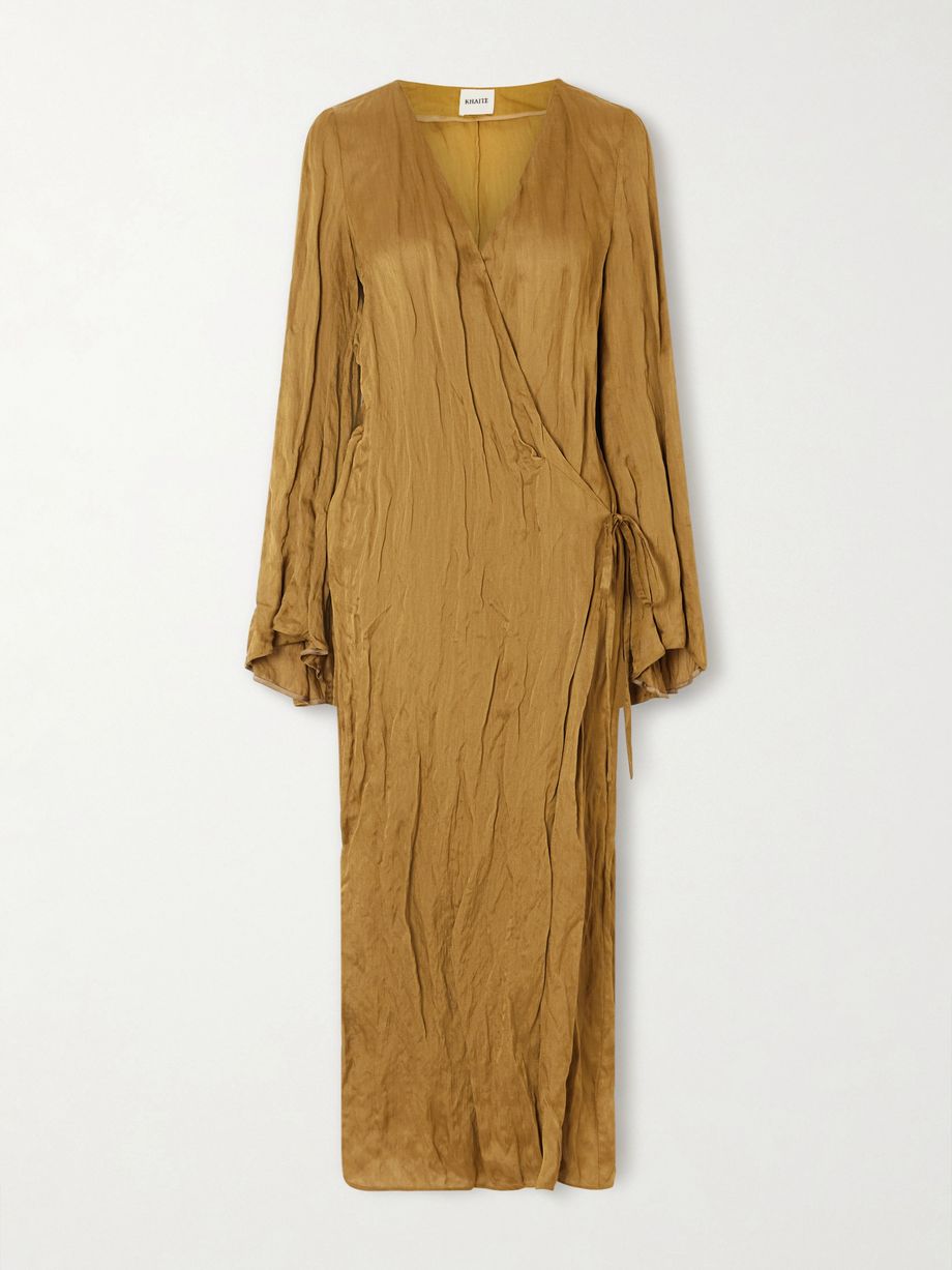 Rommi crinkled-voile midi wrap dress