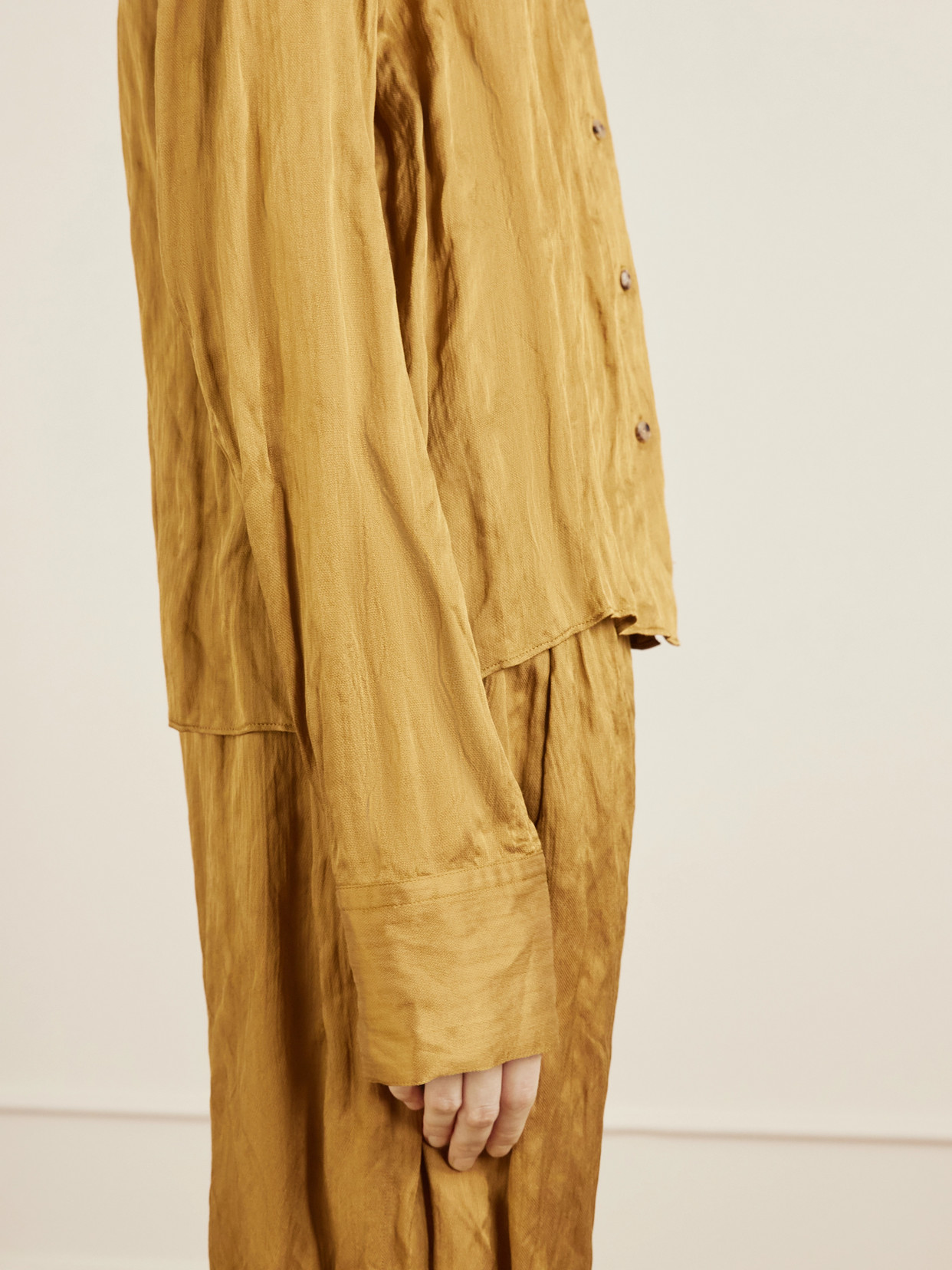 Jaylin Crinkled-Voile Shirt