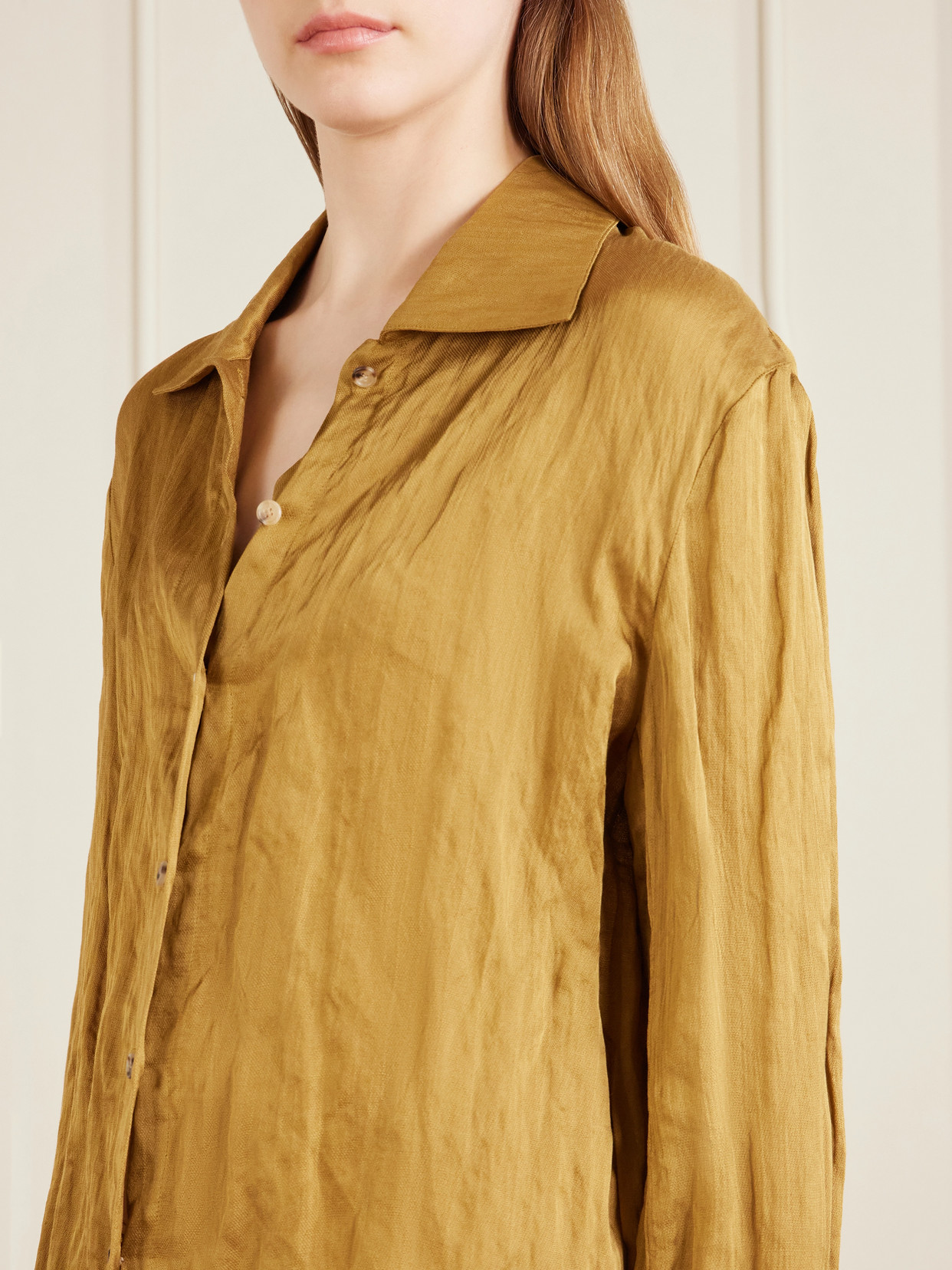 Jaylin Crinkled-Voile Shirt