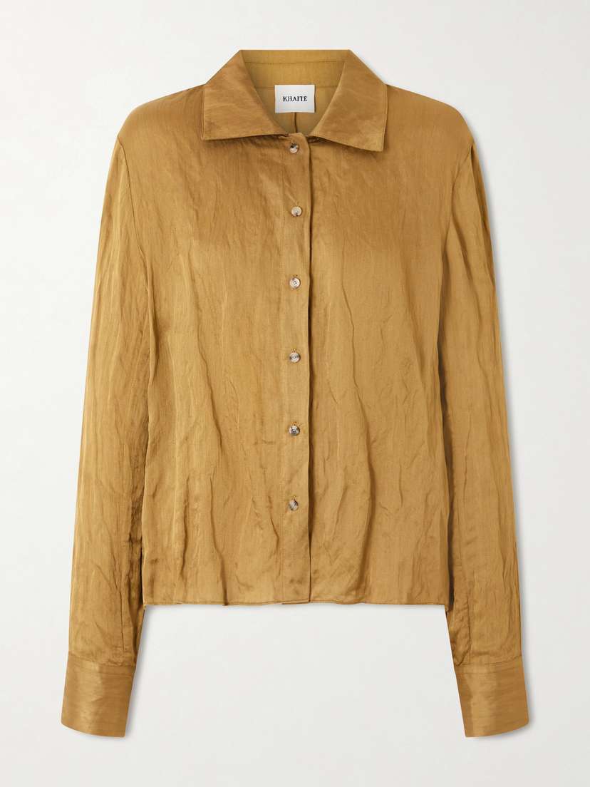 Khaite Jaylin Crinkled-voile Shirt