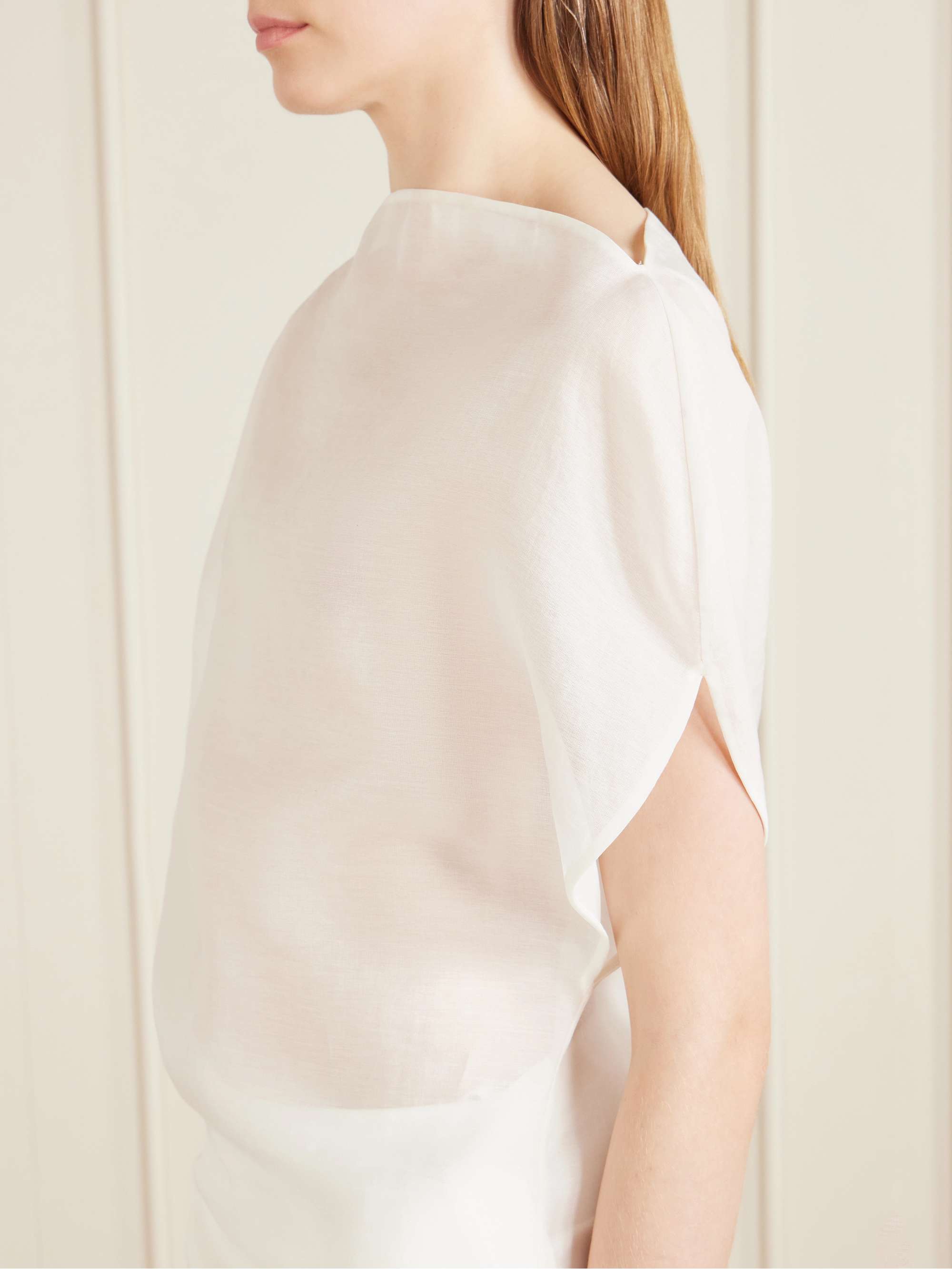 KHAITE Poppi cotton and silk-blend blouse | NET-A-PORTER