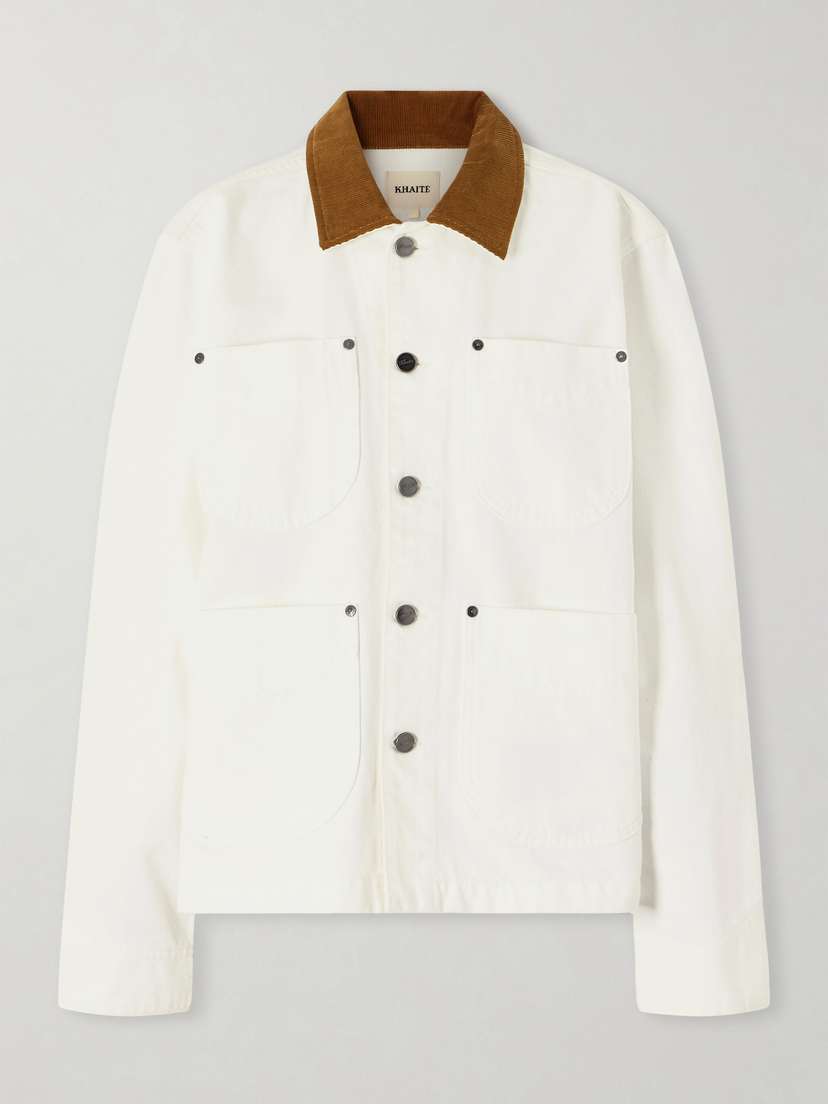 Khaite Wyatt Corduroy-trimmed Denim Jacket