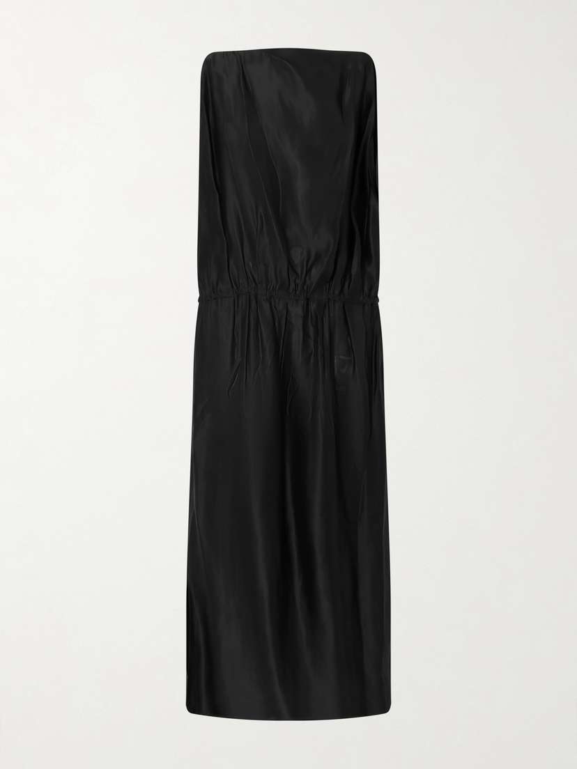 Khaite Tia Satin-twill Midi Dress