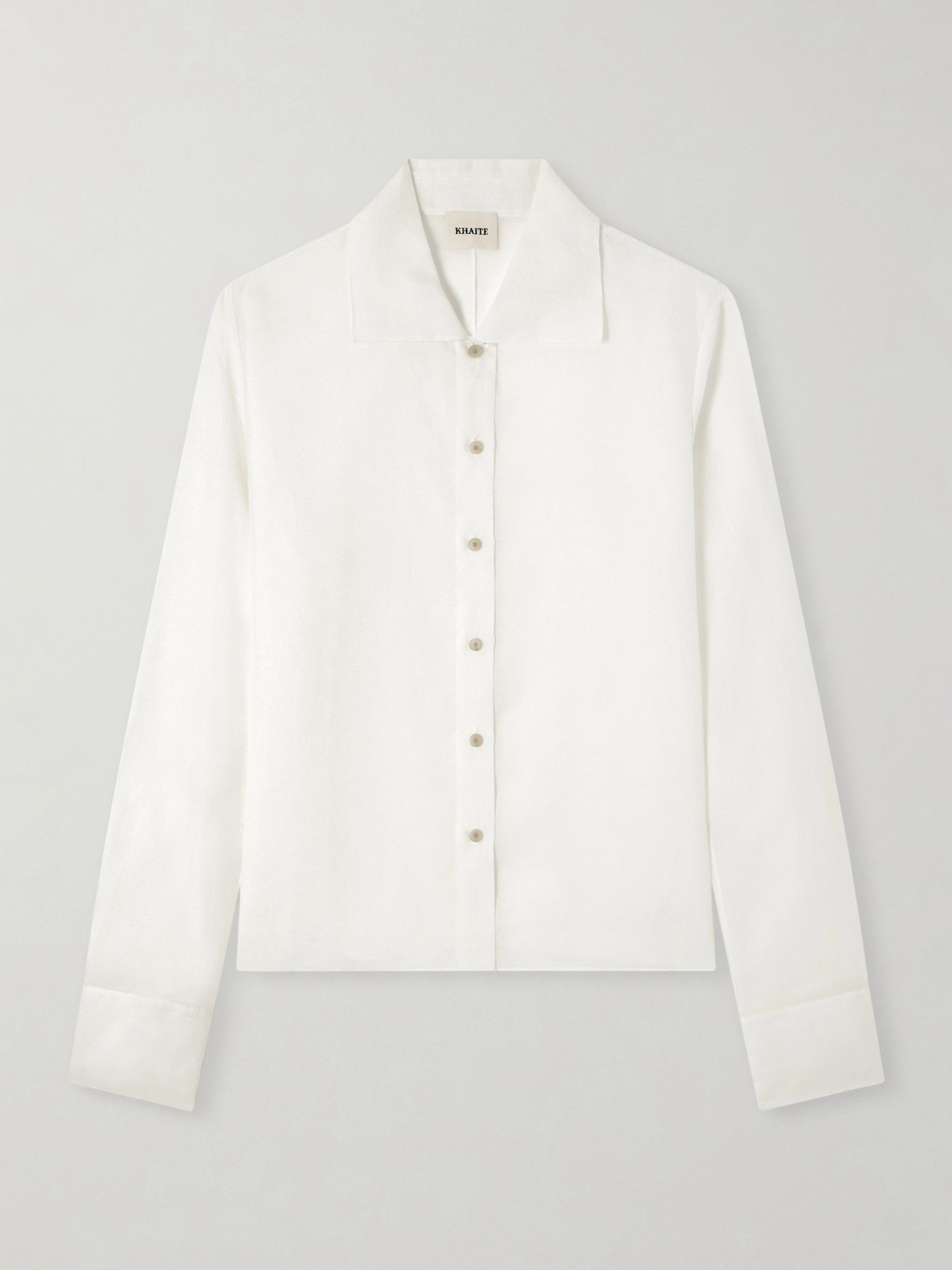 Khaite Jaylin Cotton And Silk-blend Shirt In Neutral