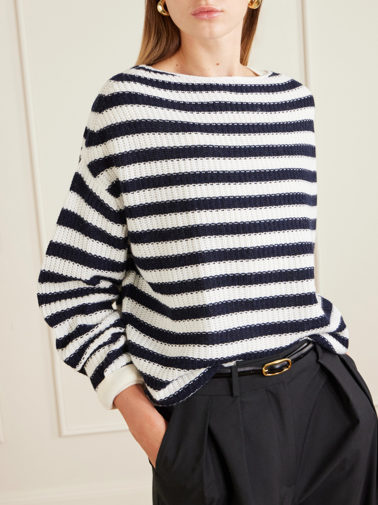 Striped Cotton And Cashmere-Blend Sweater