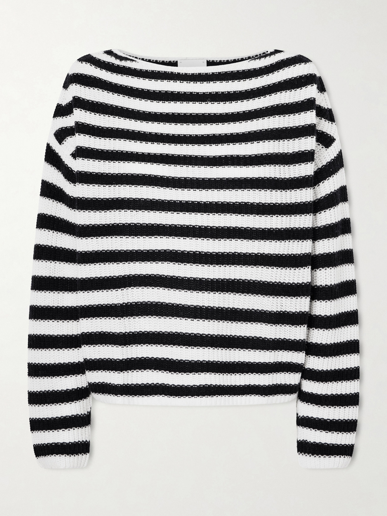 Allude Striped Cotton And Cashmere-blend Sweater In Blue