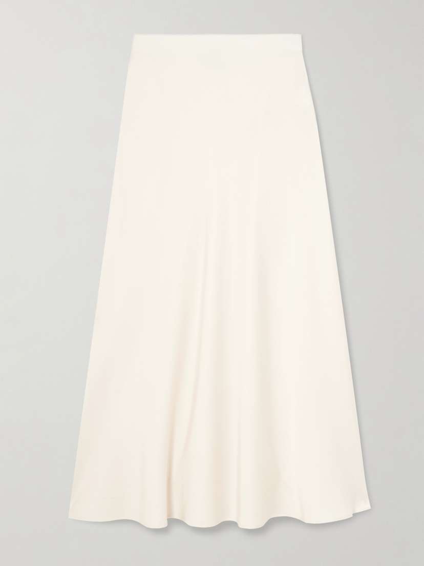 Allude Stretch-silk Satin Midi Skirt