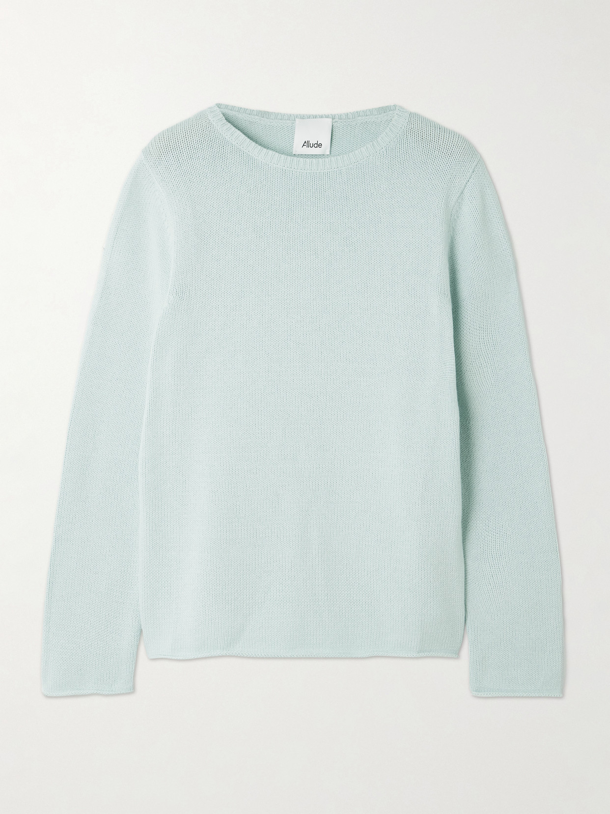 Allude Cotton And Cashmere-blend Sweater In Green