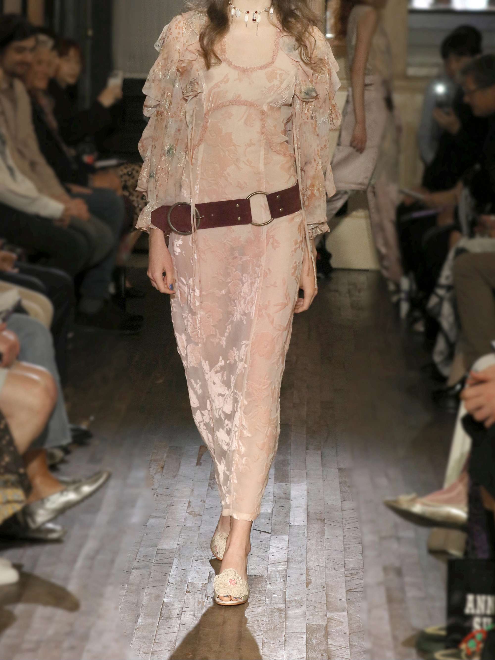 ANNA SUI Boudoir floral devoré-velvet satin midi dress | NET-A-PORTER