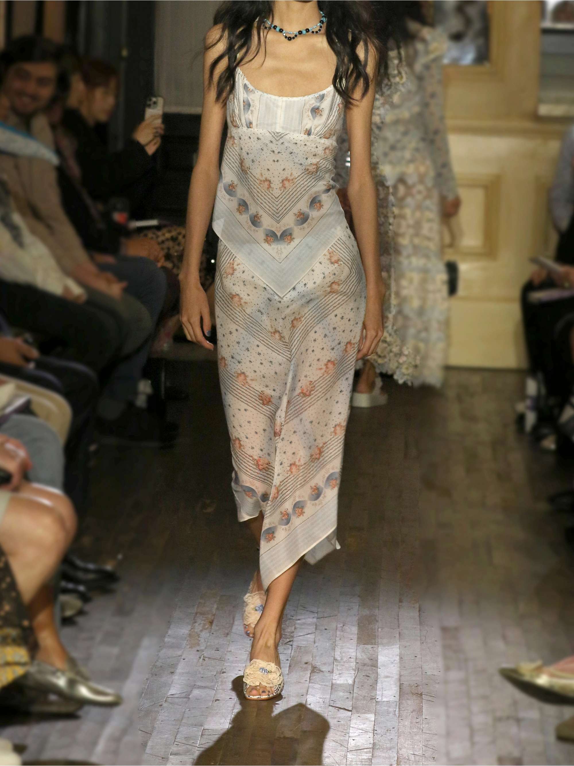 ANNA SUI Apron printed chiffon halterneck top | NET-A-PORTER