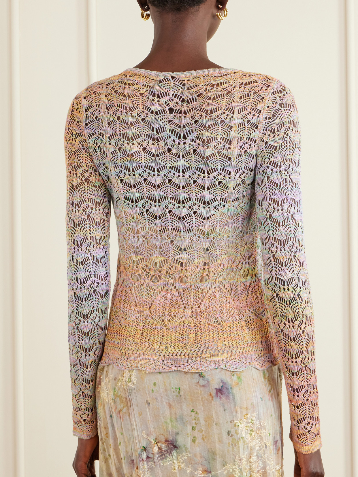 Anna Sui Crocheted T-shirt In Multi